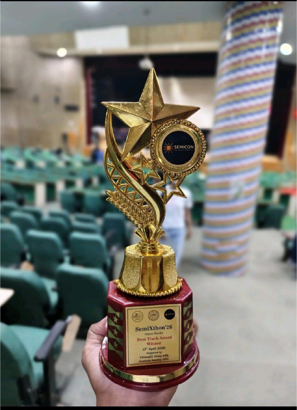 SemiXthon '26 Best Track Award trophy